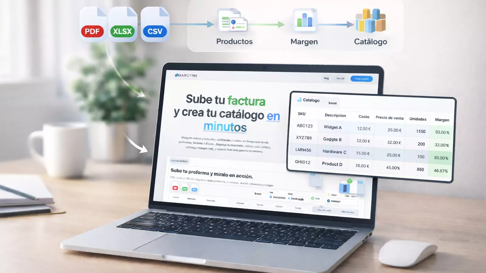 software margynn calculando margen y creando catalogo desde factura